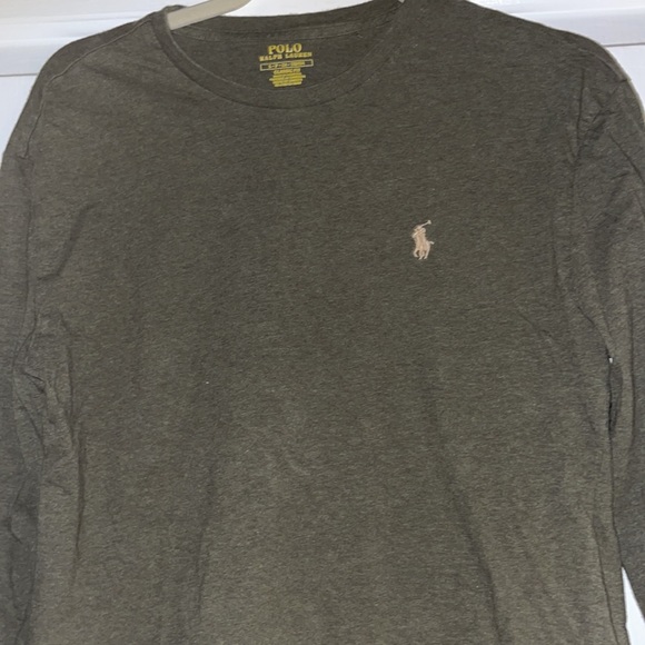 Polo Ralph Lauren Mens small long sleeve olive green with tan polo man small - Picture 10 of 11